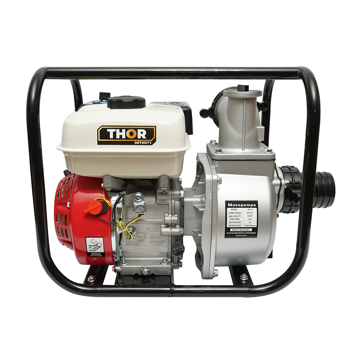 Motopompa WP30 motor tip HONDA 7.5CP, 3 toli, debit maxim 60m3/h adancime  maxima 8m, inaltimea maxima 30m Thor