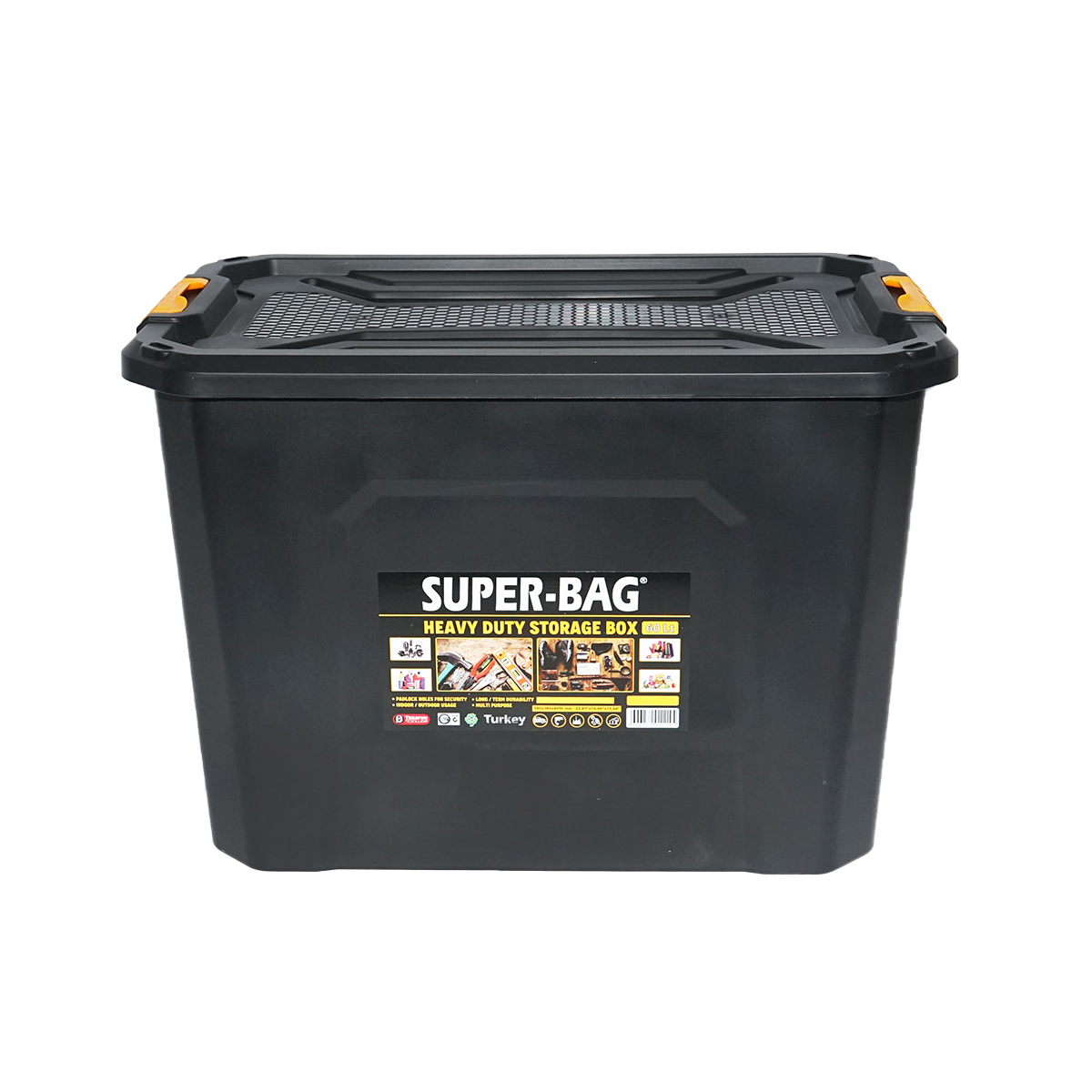 Cutie depozitare cu capac pentru sarcini grele 60L 580x380x405mm – imagine 3