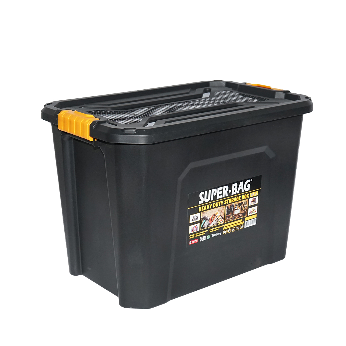 Cutie depozitare cu capac pentru sarcini grele 60L 580x380x405mm – imagine 4