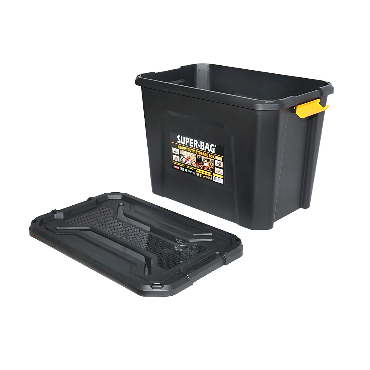 Cutie depozitare cu capac pentru sarcini grele 60L 580x380x405mm – imagine 6