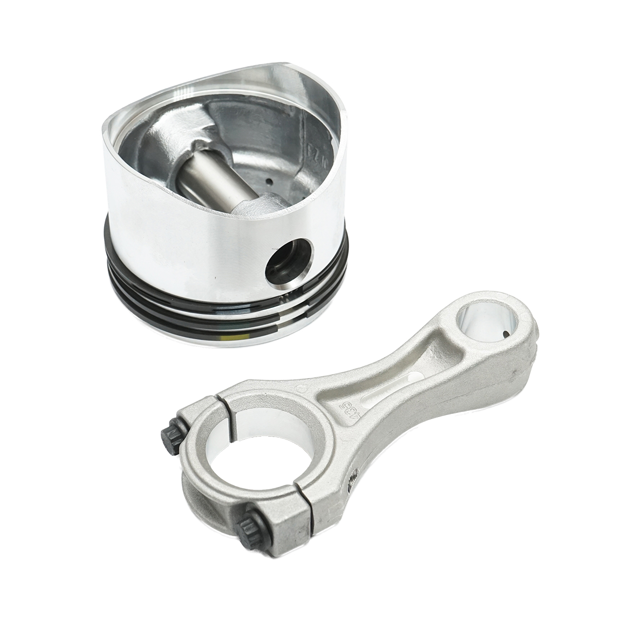 Set biela si piston echipat cu segmenti 80mm, pentru compresor aer Tractor Forestier, motor Perkins
