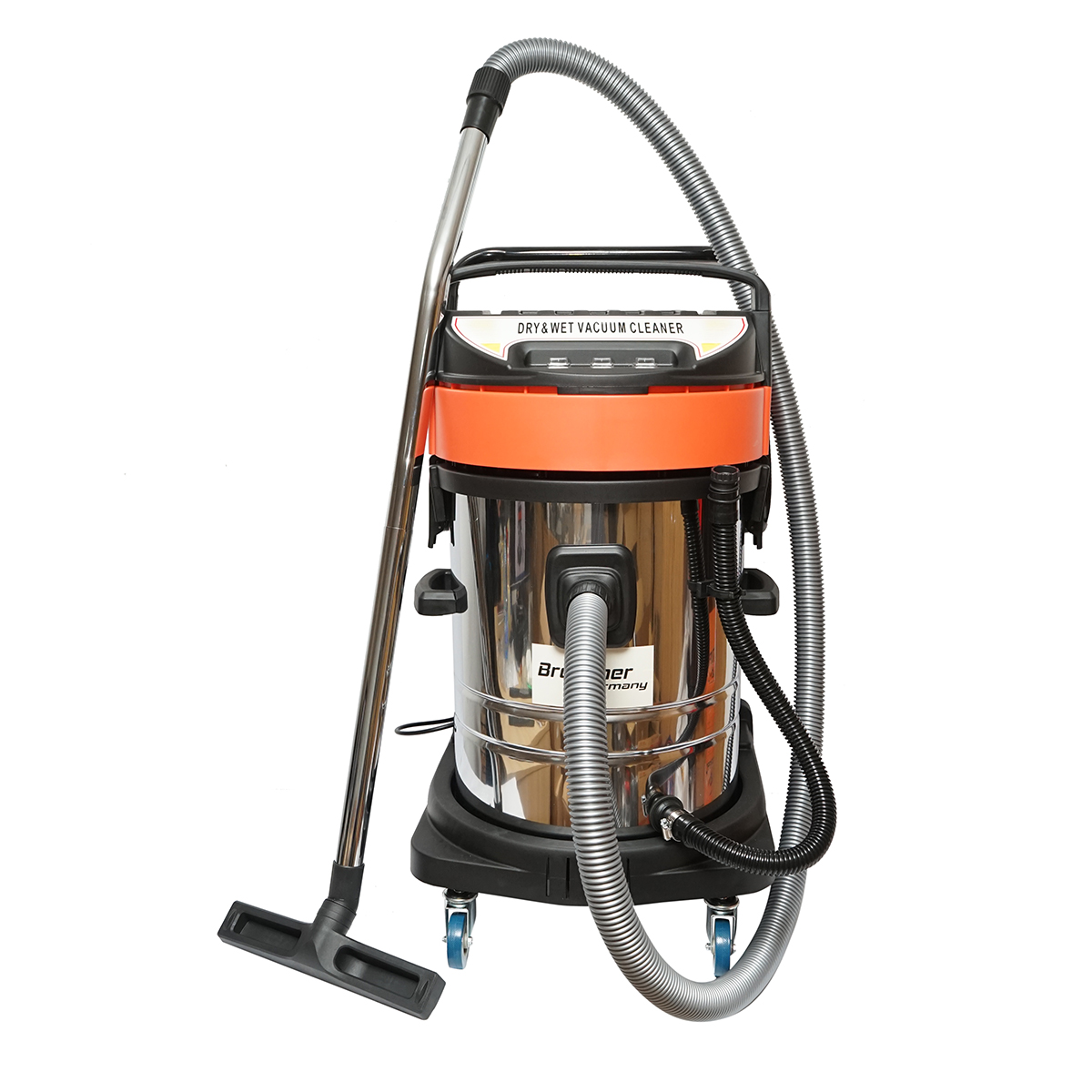 Aspirator profesional industrial uscat/umed 3000W, 220W, volum 70L corp din inox Breckner Germany