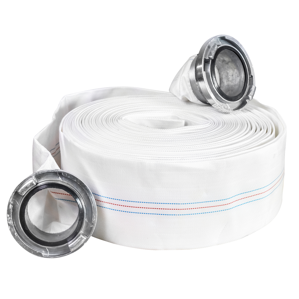 Furtun irigatii/pomp. din PVC 3 toli, lungime 20m, cu racord de aluminiu, max 6bar, panzat Breckner Germany