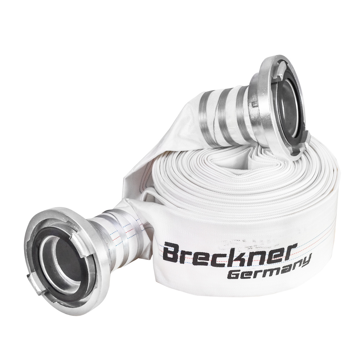 Furtun irigatii/pomp. premium din PVC 4 toli, lungime 30m cu racord aluminiu, max 10bar, panzat Breckner Germany