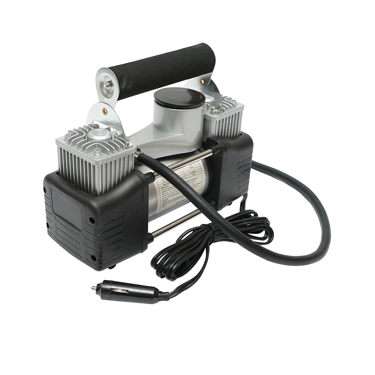 Compresor aer umflat roti 12V, 150PSI, 85l/min, 2 cilindrii, cablu 3m pentru priza bricheta auto – imagine 4