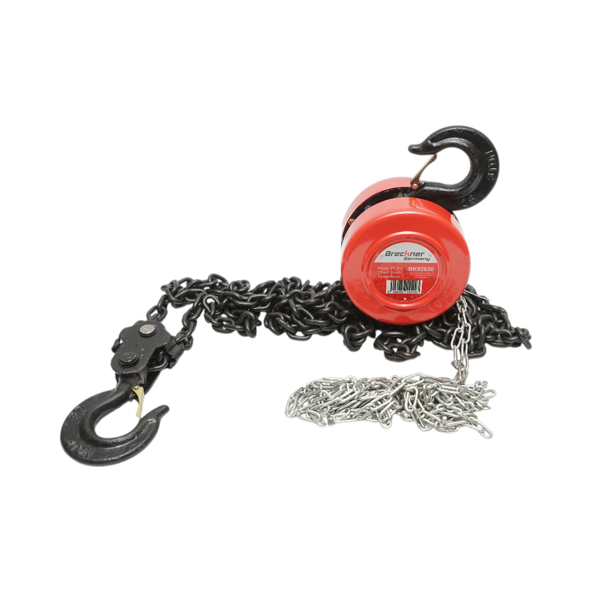 Palan manual cu lant 3m, sarcina maxima 3000kg, carlig cu siguranta 3T Breckner Germany