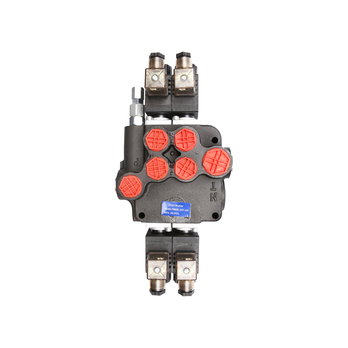 Distribuitor hidraulic P80 electromagnetic cu 2 cai, 12V Breckner Germany