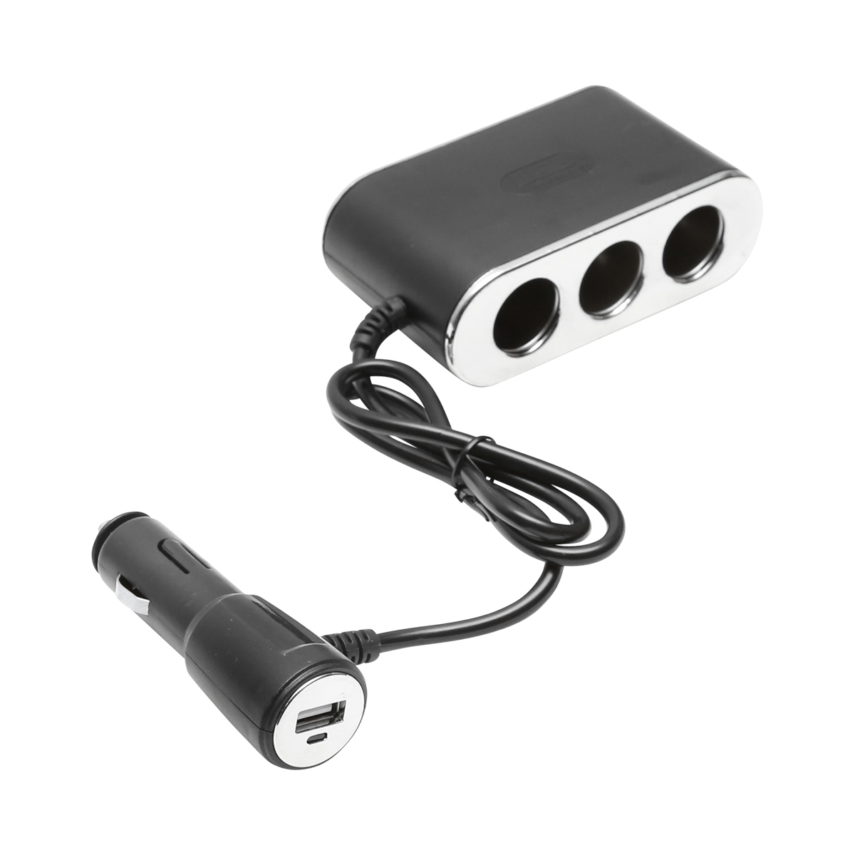 Adaptor bricheta auto tripla 12/24V negru cu intrerupator individual si 1 port USB  5V 2.1A – imagine 3
