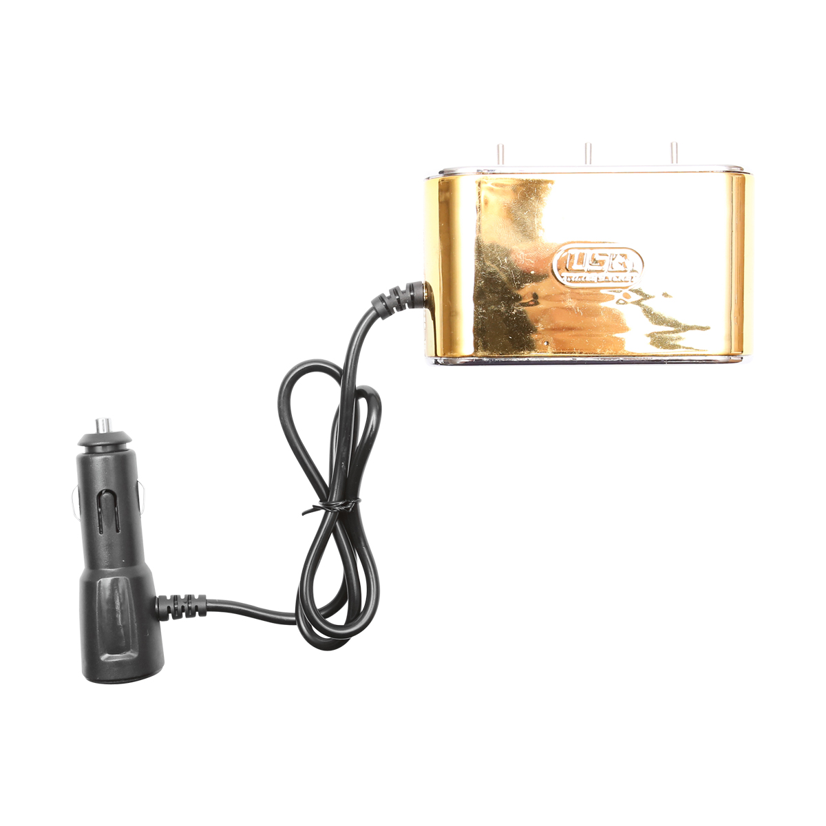 Adaptor bricheta auto tripla 12/24V auriu cu intrerupator individual si 1 port USB 5V 2.1A – imagine 5