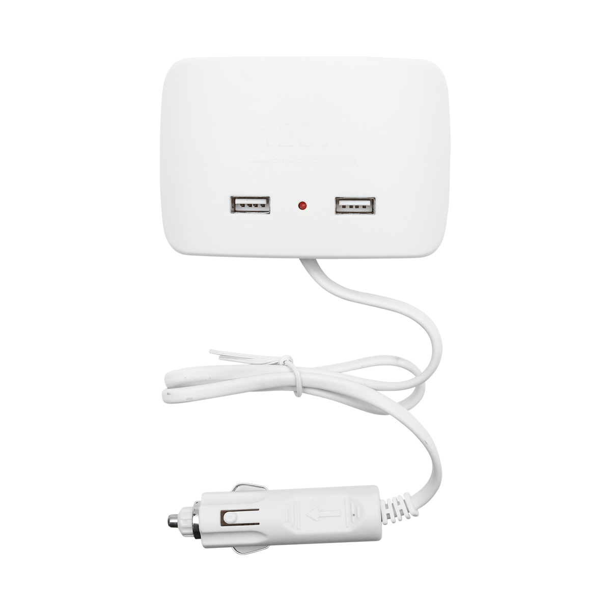 Adaptor bricheta auto tripla 12/24V alb si 2x port USB 5V/1000mA – imagine 3