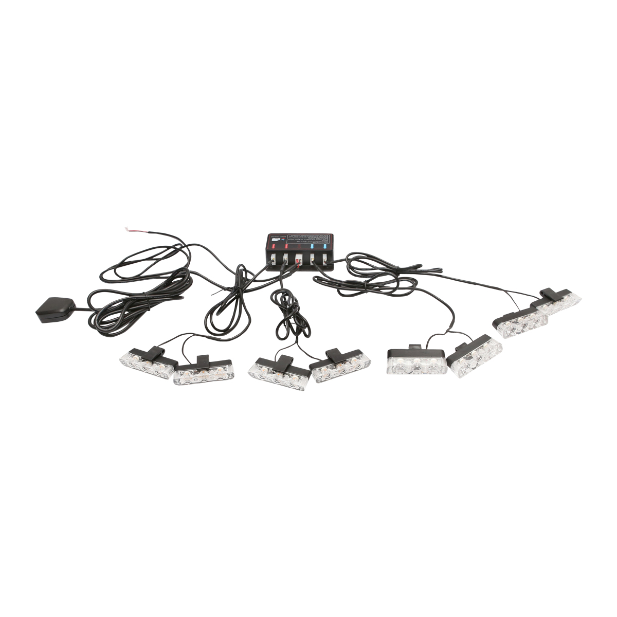 Set 8 stroboscoape cu 3 LED-uri, lumina galbena 12V Breckner Germany