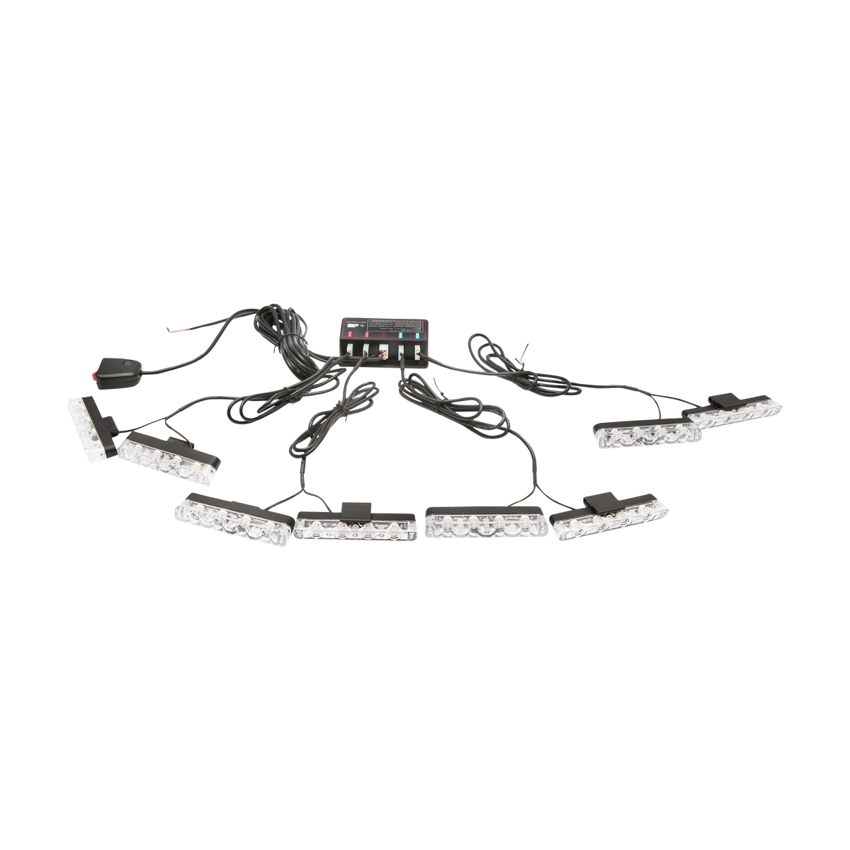 Set 8 stroboscoape cu 4 LED-uri, lumina galbena 12V Breckner Germany