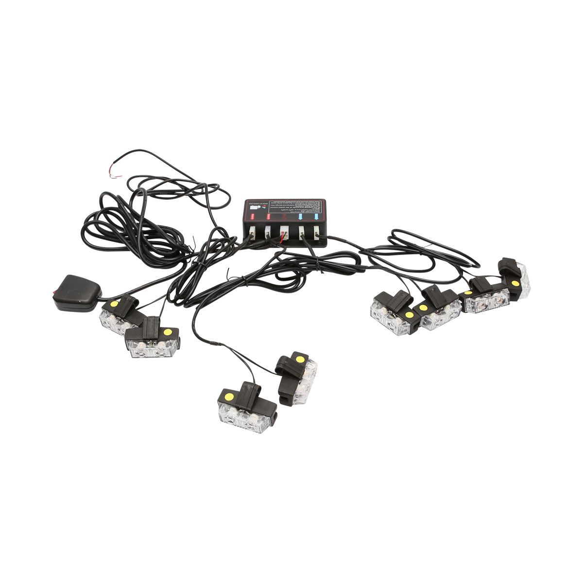 Set 8 stroboscoape cu 2 LED-uri, lumina galbena 12V Breckner Germany
