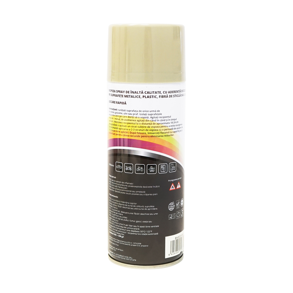 Spray vopsea auto BEJ GREY OLIVE tip Zetor profesionala cu uscare rapida 450ml MAGIC – imagine 3